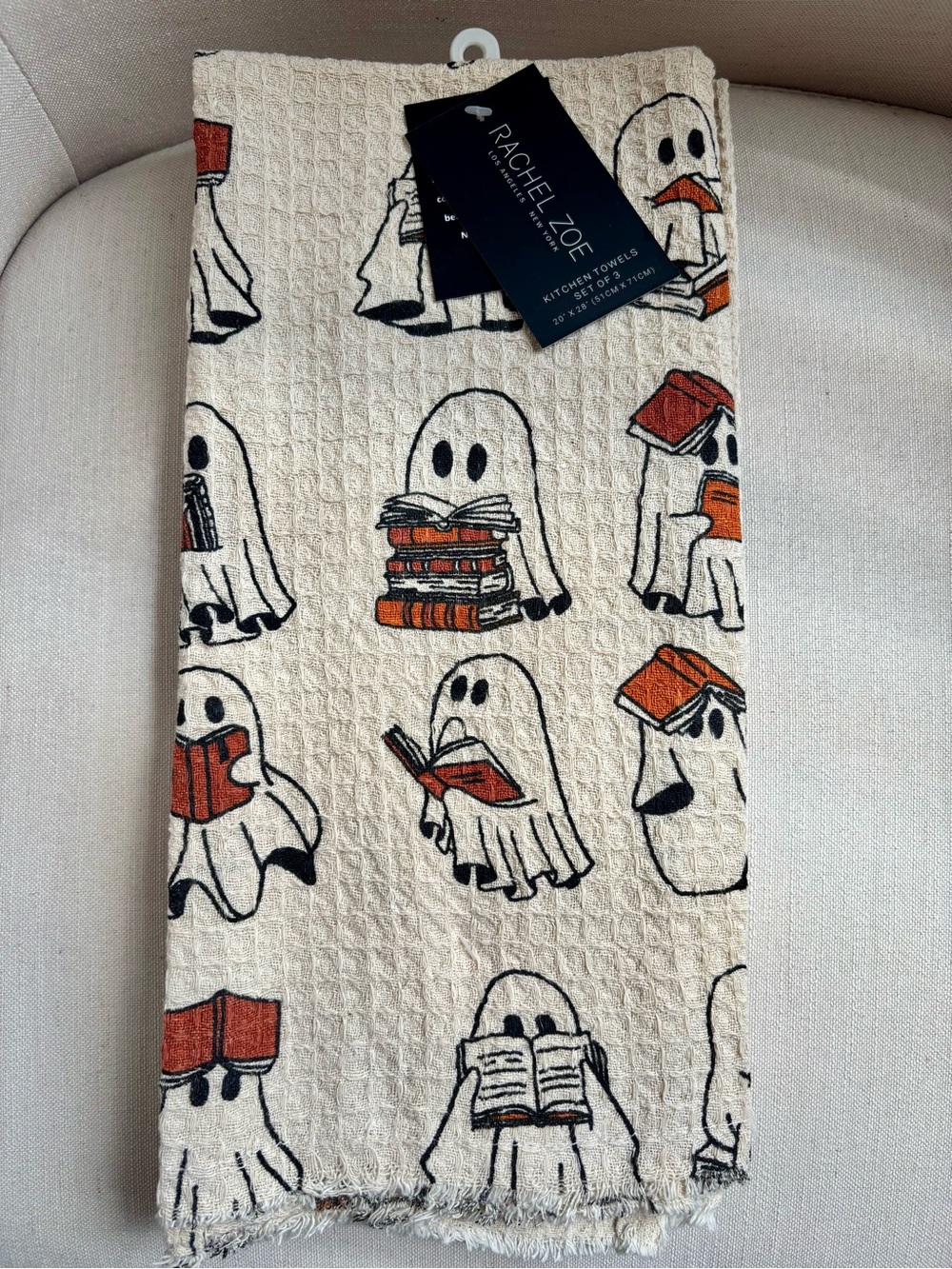 Rachel Zoe Ghosts Reading Books Kitchen Towel Set